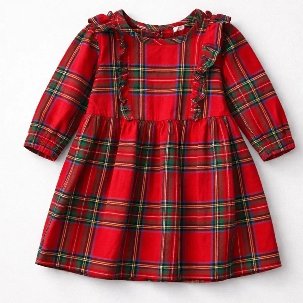 Wonder Nation Red Plaid cotton flannel dress size 24 months